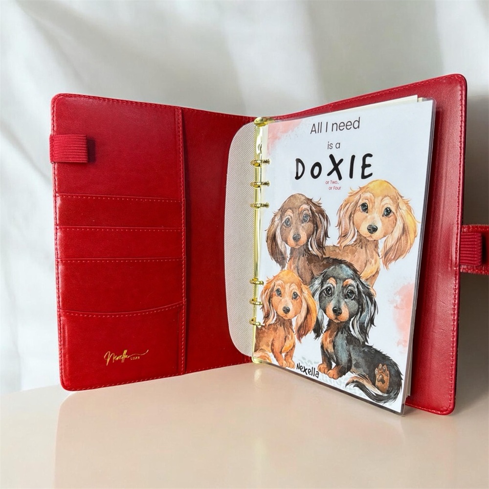 Brown Checkered A5 Planner with RED INTERIOR - Picture 7 of 15